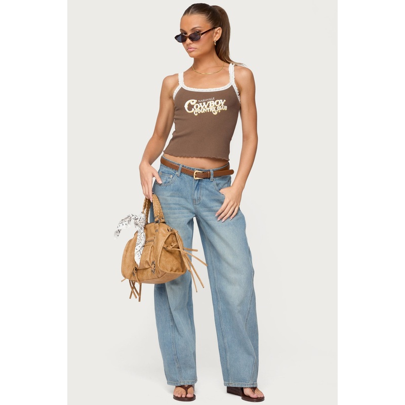 Korie Barrel Leg Low Rise Jeans BLUE XS