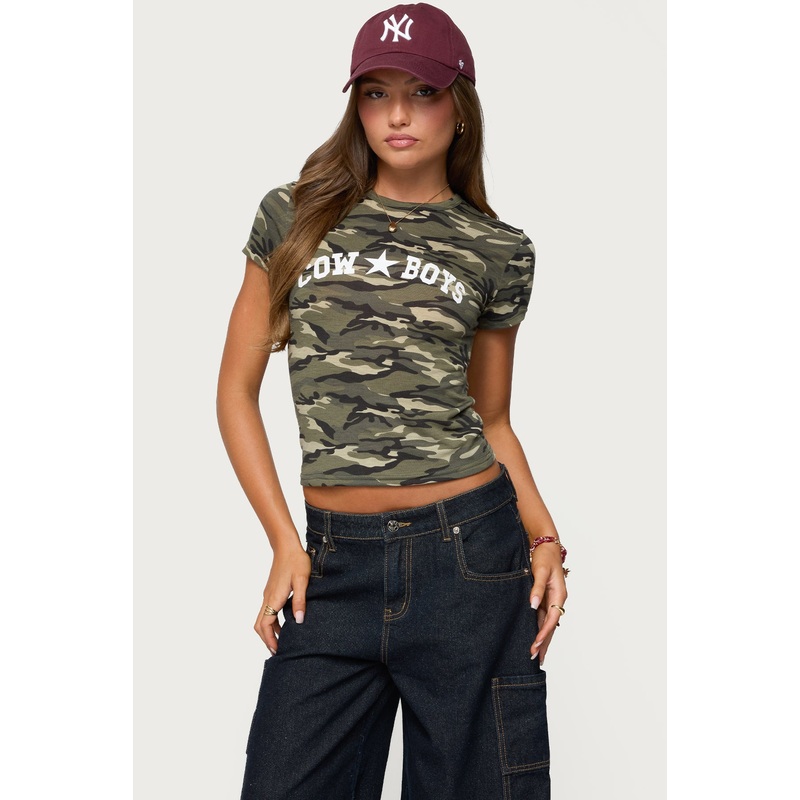 Nika Camo Cowboys T Shirt OLIVE XS