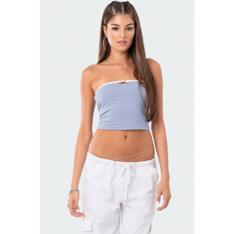 Colby Belted Tube Top BLUE XS
