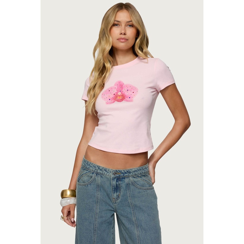 Orchid Gemstone T Shirt PINK XS