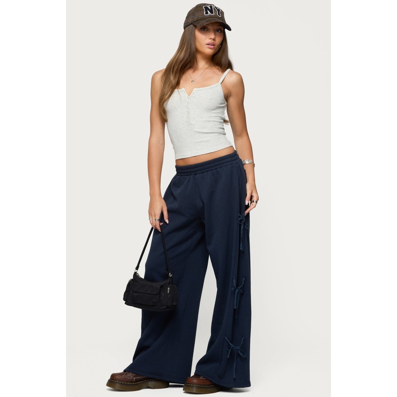 Claudette Baggy Ribbon Sweatpants NAVY XS