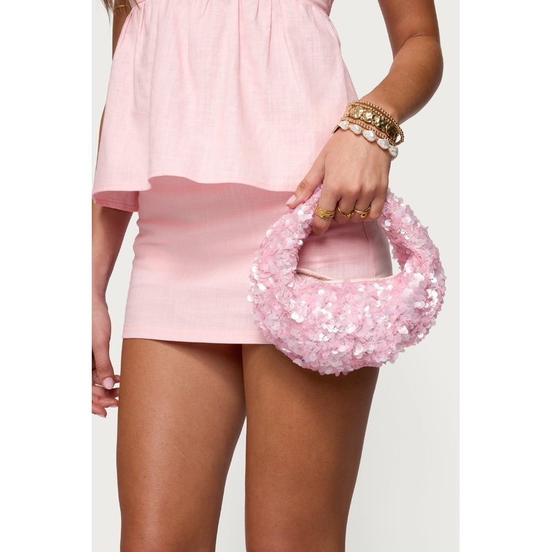 Flashy Sequin Handbag PINK OS