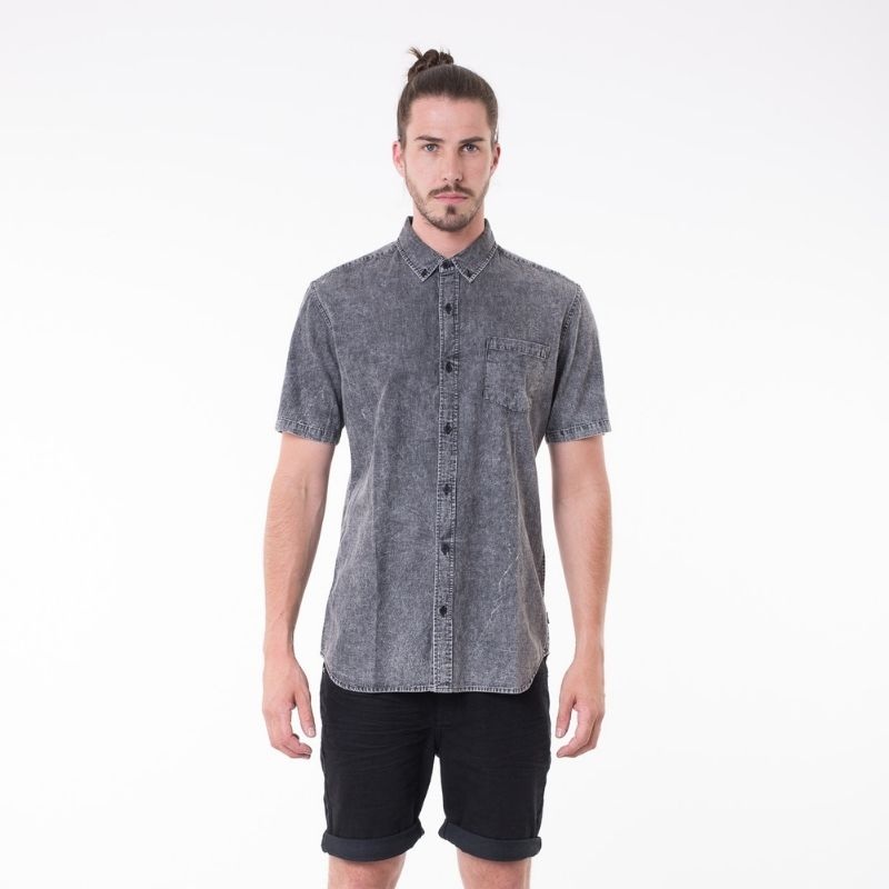 Silent Theory Men’s Worker S/S Shirt Grey S