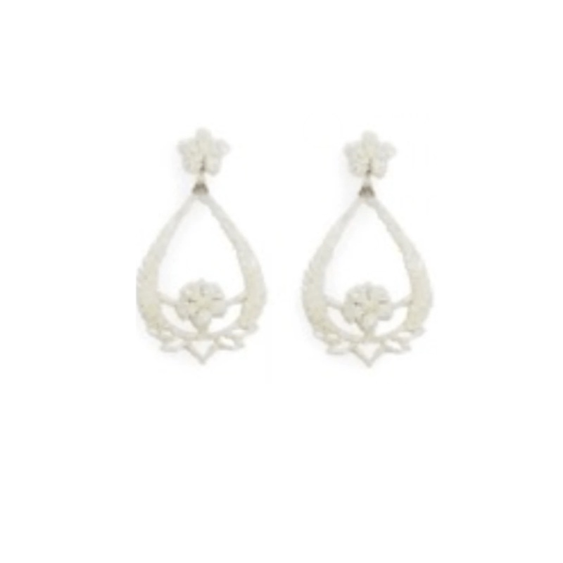Mosaic Earrings White