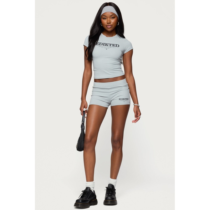 With Love Biker Shorts GRAY XS