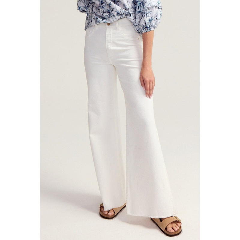 Hepburn Wide Leg Jean – White White 25