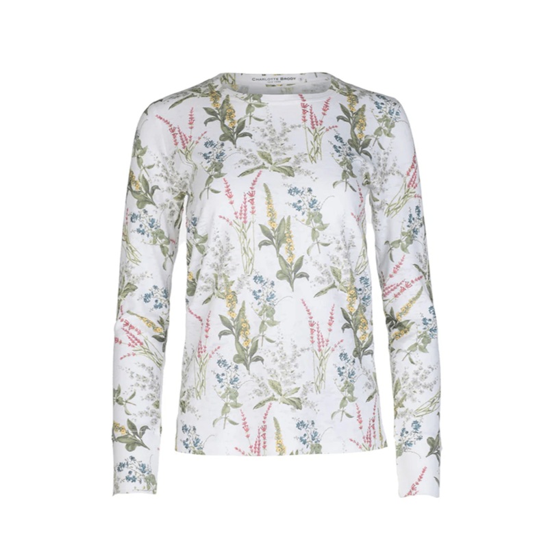 Long Sleeve Waffle Burnout Tee – White Millefleur White Millefleur XS