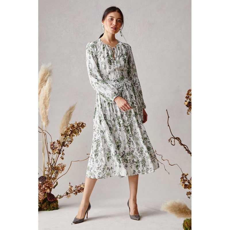 Luna Dress – Enchanted Hydrangea Enchanted Hydrangea Silk Charmeuse XS