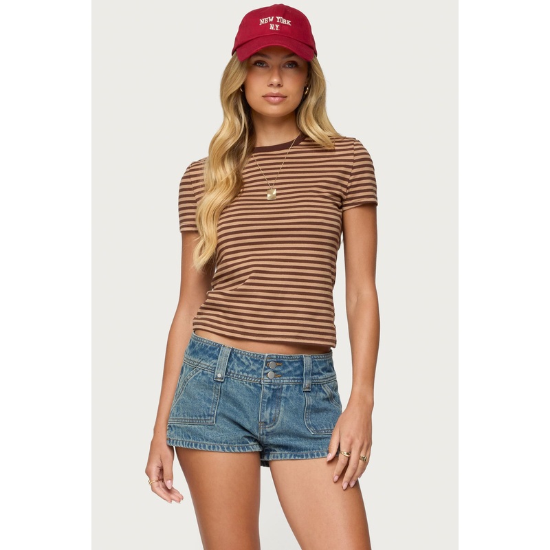Nessie Striped T Shirt BROWN XS
