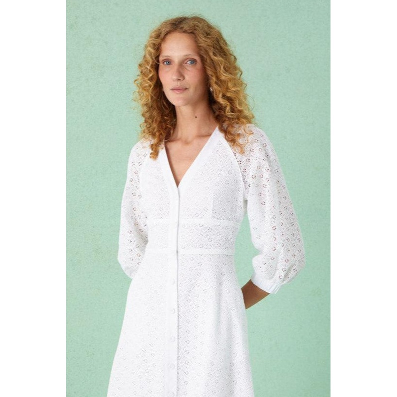 Juniper Dress – White Eyelet Eyelet XS