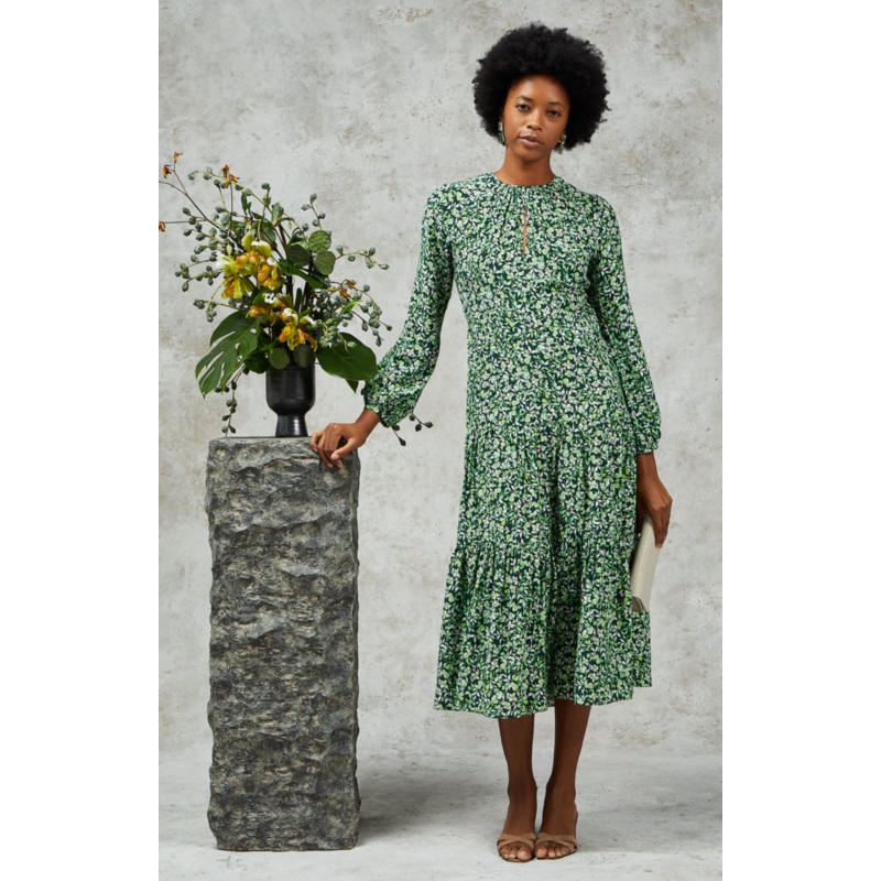 Keyhole Midi Dress – Verde Flores Verde Flores XS- Out of Stock