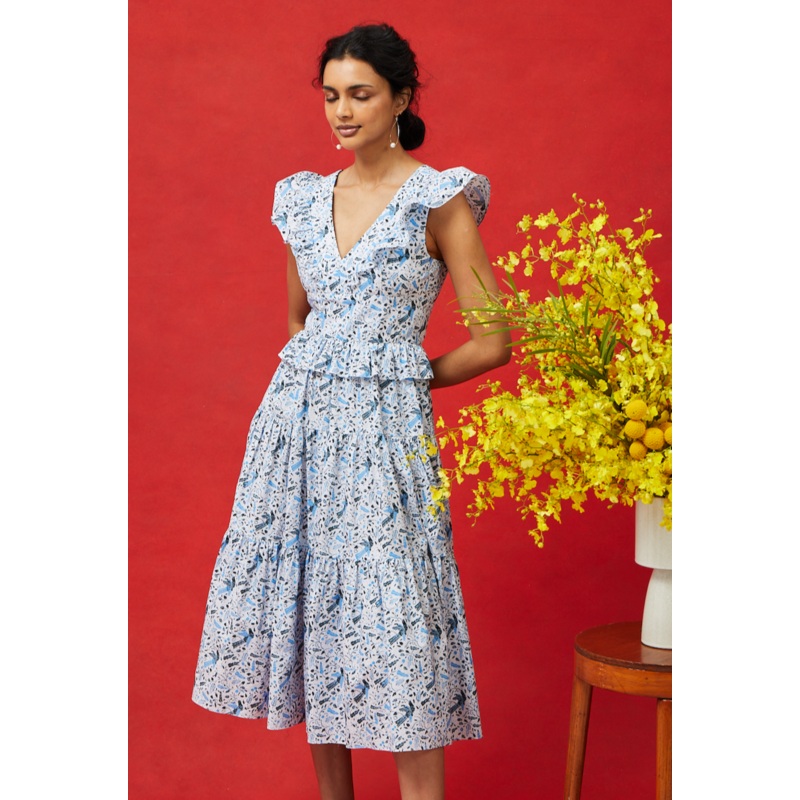 Vuela Dress – Blue Aztec Batik Blue Aztec Batik XS