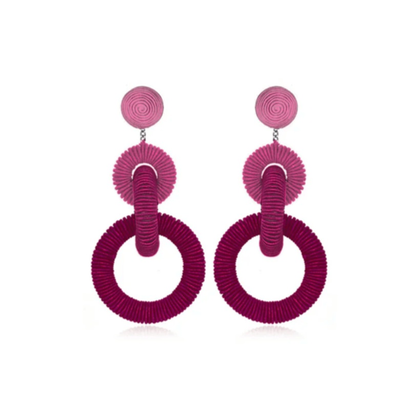 Corded Hoop Earrings – Berry Ombre
