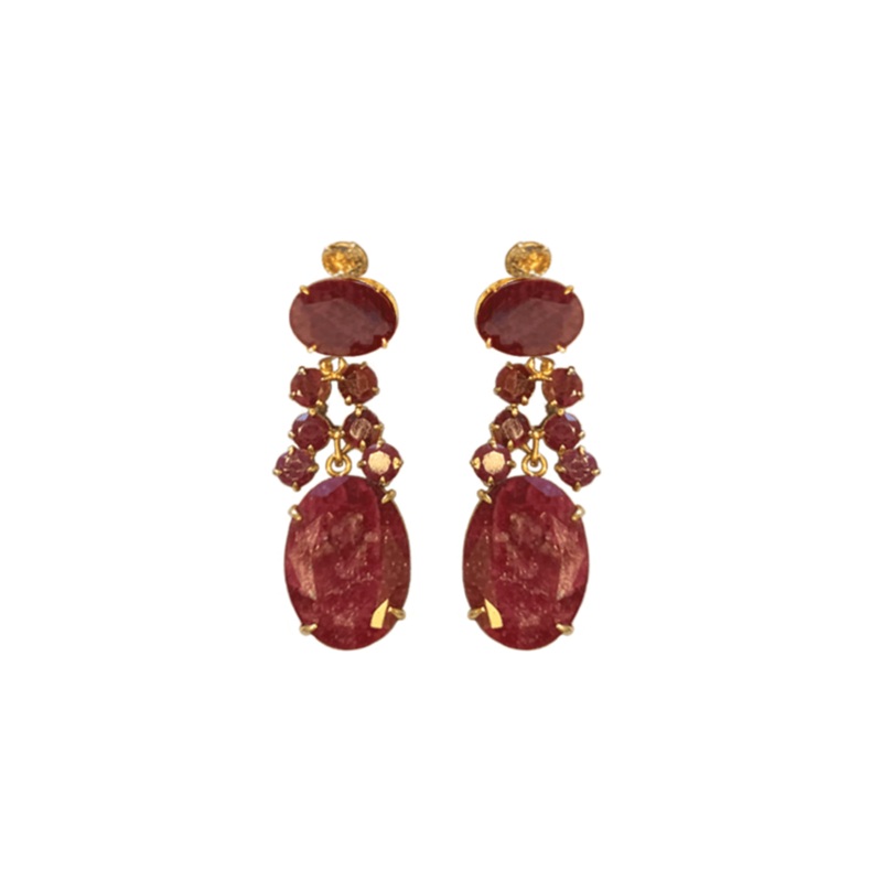 Garnet Chandelier Earrings