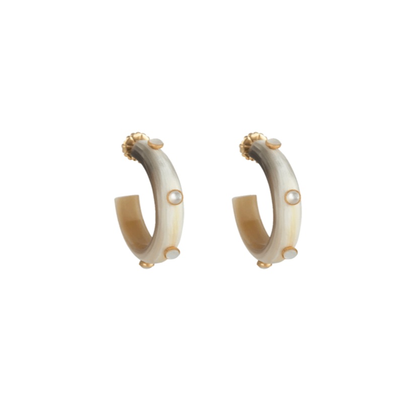 Moonstone Hoop Earrings Moonstone ONE SIZE