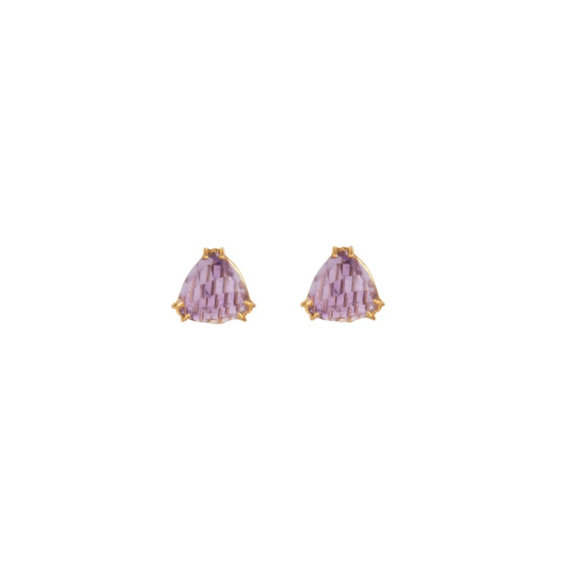 Pyramid Stud Earrings – Amethyst Amethyst ONE SIZE
