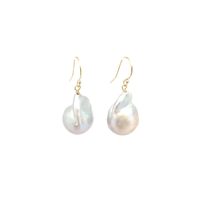 Baroque Pearl Drop Earrings Pearl OS