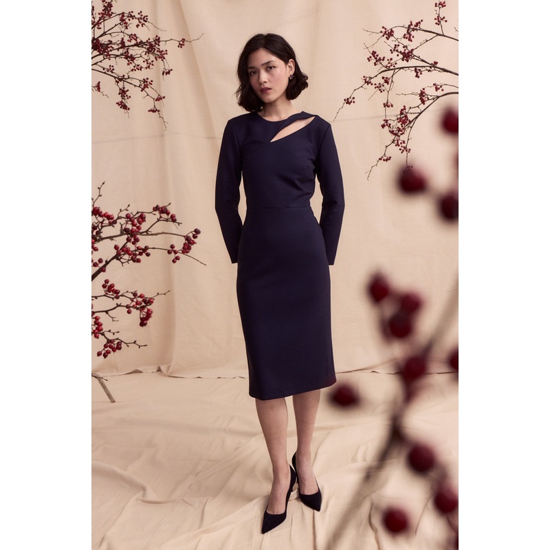 Serra Dress – Bi-Stretch Wool Navy 2