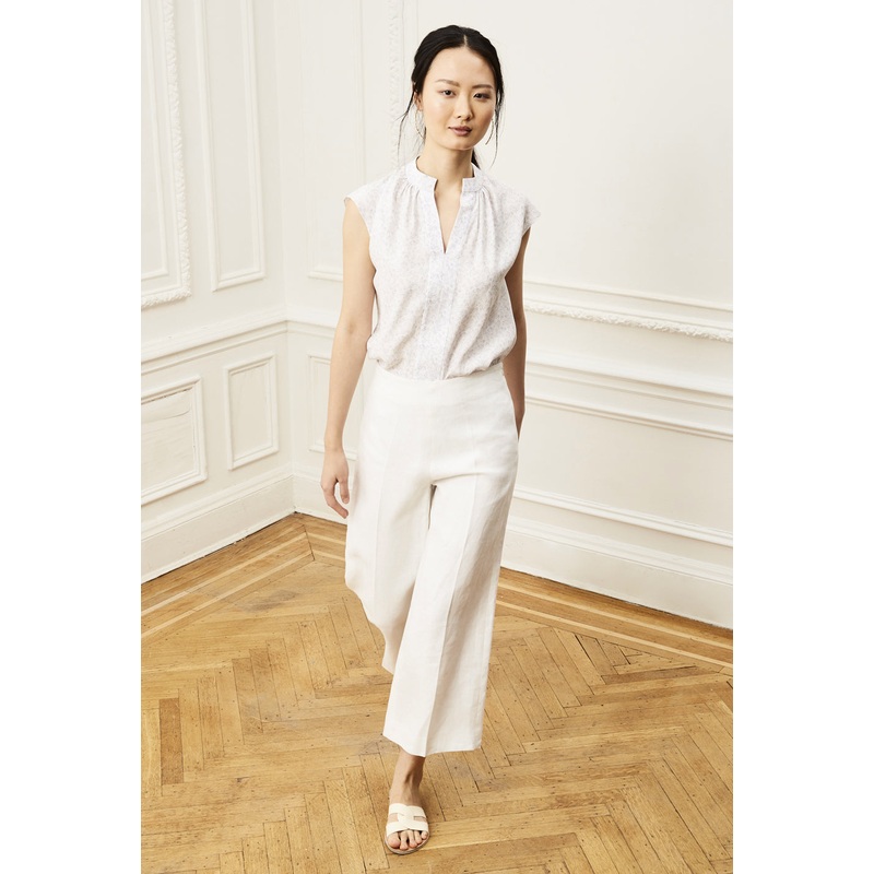 Wide Leg Crop Pant – White 2 – Sold Out WHITE LINEN