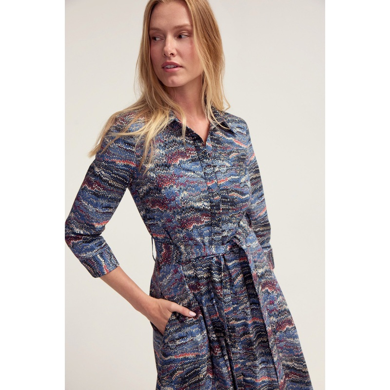 Hepburn Dress – Denim Feathering XS Denim Feathering
