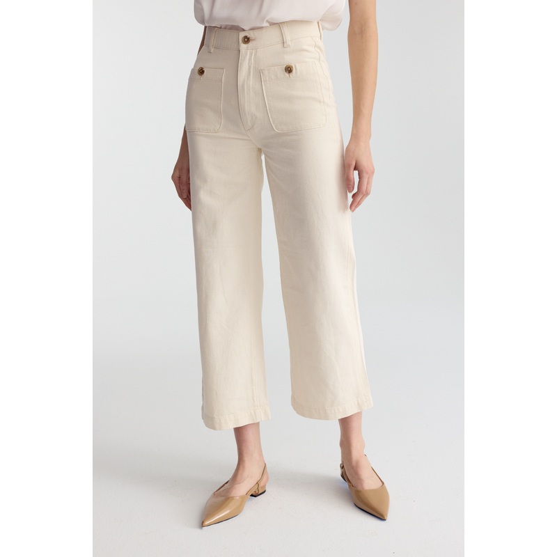 Hepburn Wide Leg Crop Jean – Flax Hemp 25 Flax Hemp