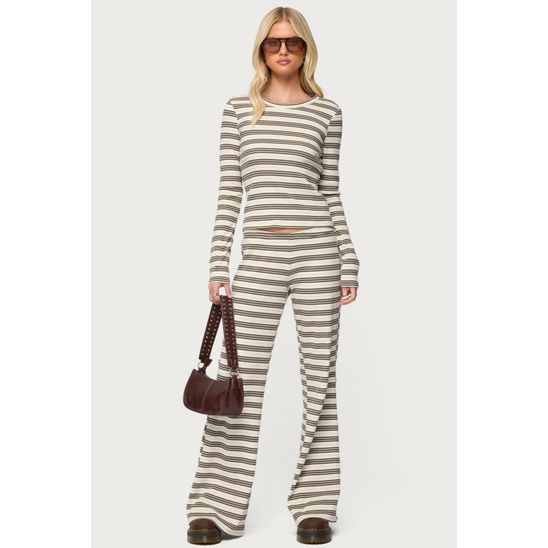 Avalie Striped Ribbed Pants MIX XS