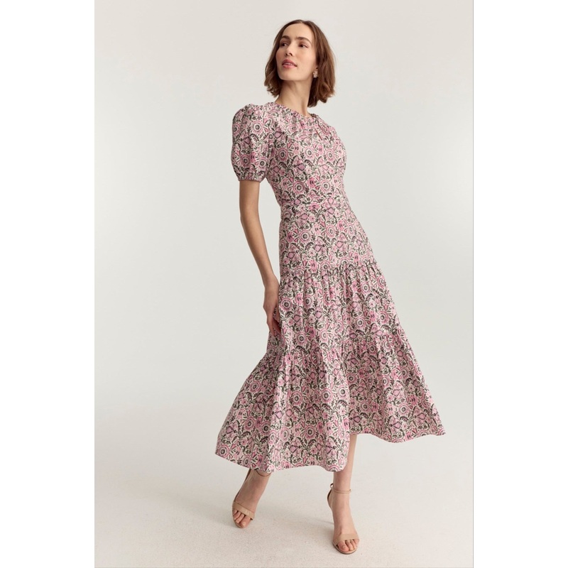 Bardot Dress Magenta Batik Poplin XXS Magenta Batik Poplin