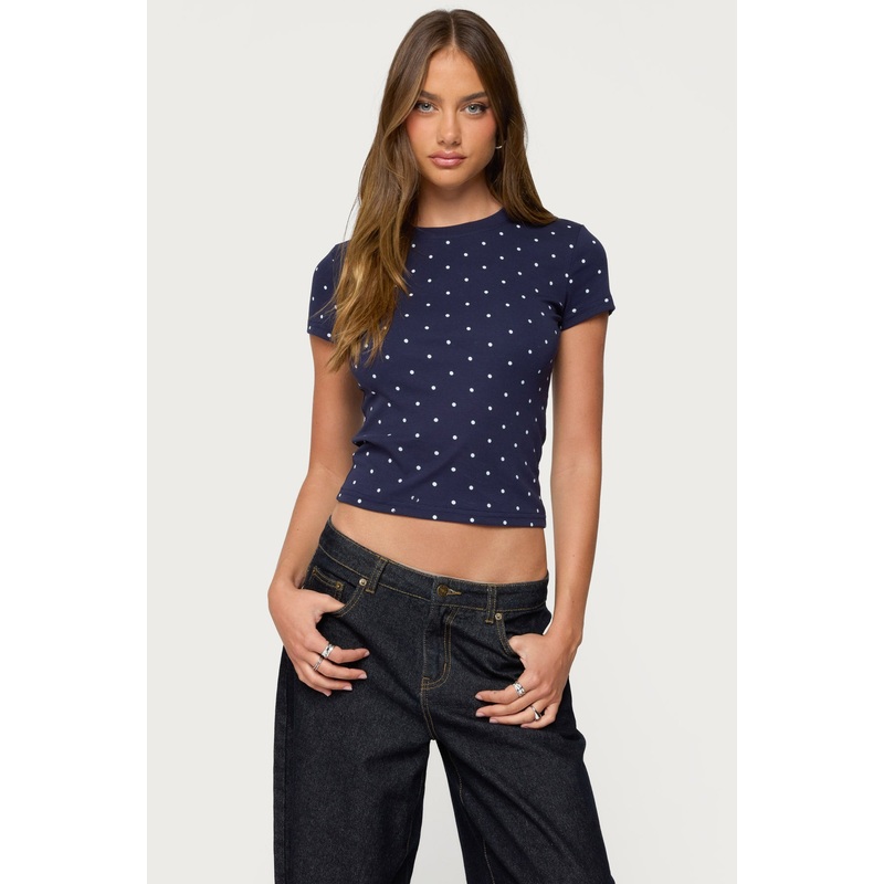 Lorenzo Polka Dot T Shirt NAVY XS