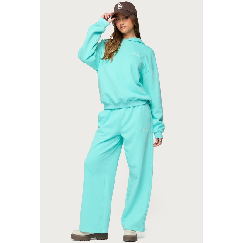 Only Edikted Straight Leg Sweatpants AQUA XS