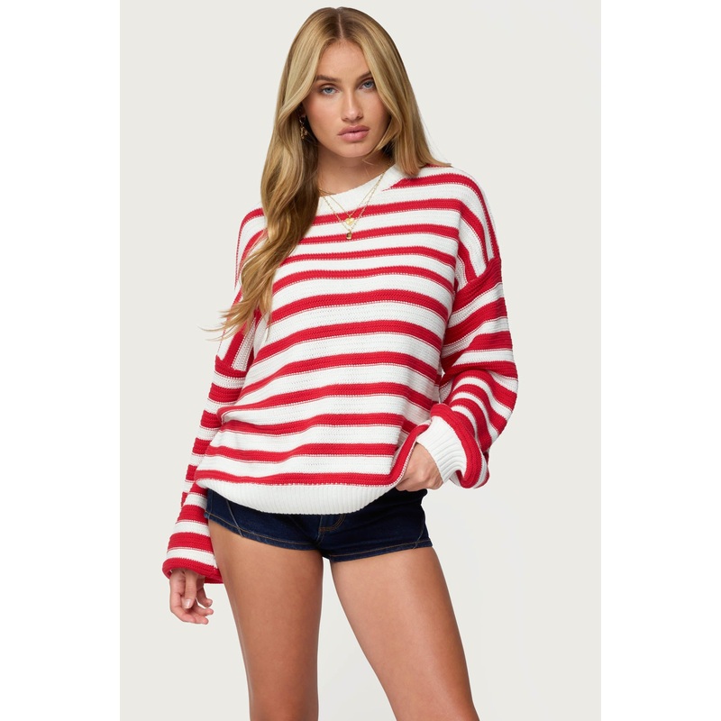 Aerin Oversized Sweater RED-AND-CREAM XS/S
