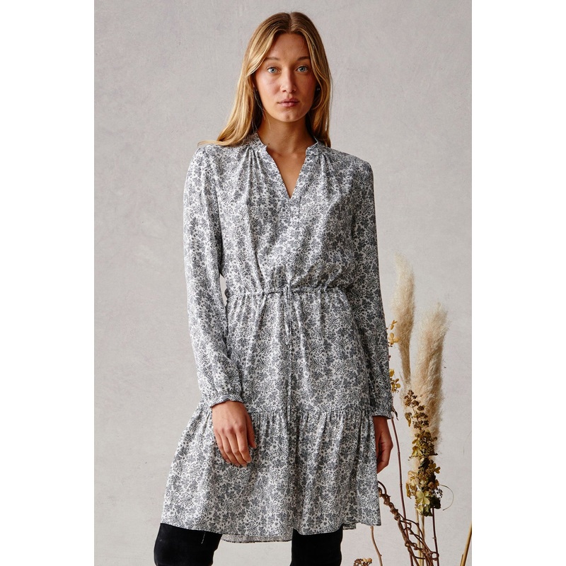 Fit and Flare Shirtdress – Navy Tree Navy Tree Silk Charmeuse XS