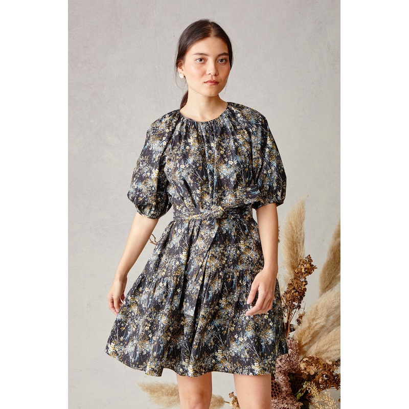 Mayapple Dress – Denim Bursting Blooms Denim Bursting Blooms Cotton Poplin XS