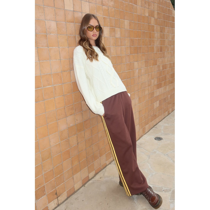 Sorin Contrast Striped Sweatpants BROWN XS