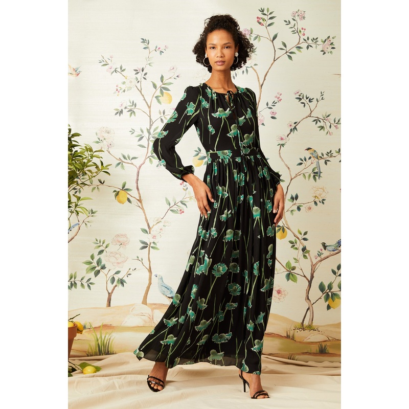 Stella Dress – Lime Spanish Poppy Lime Spanish Poppy Double Georgette XS