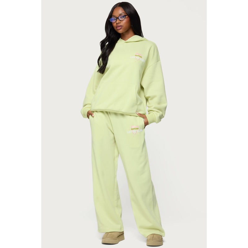 Matcha Lover Straight Leg Sweatpants GREEN XS