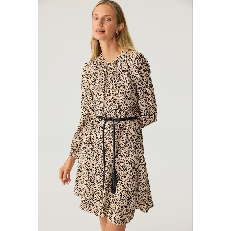 Petal Dress – Beige Animal XS Beige Animal