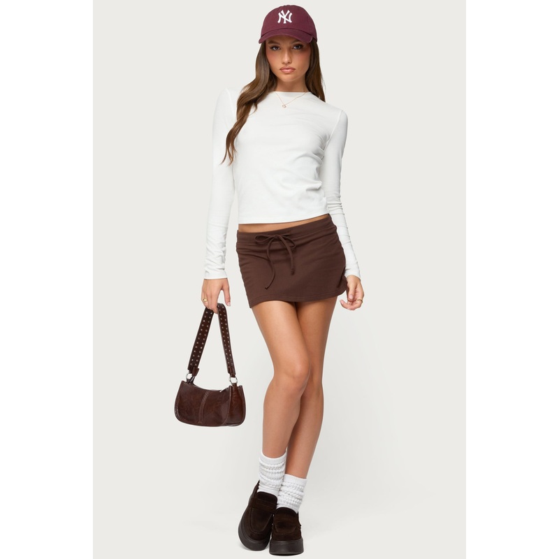 Bayside Slitted Micro Skort BROWN XS