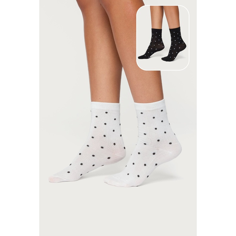 Polka Dot Sock Pack BLACK-AND-WHITE OS