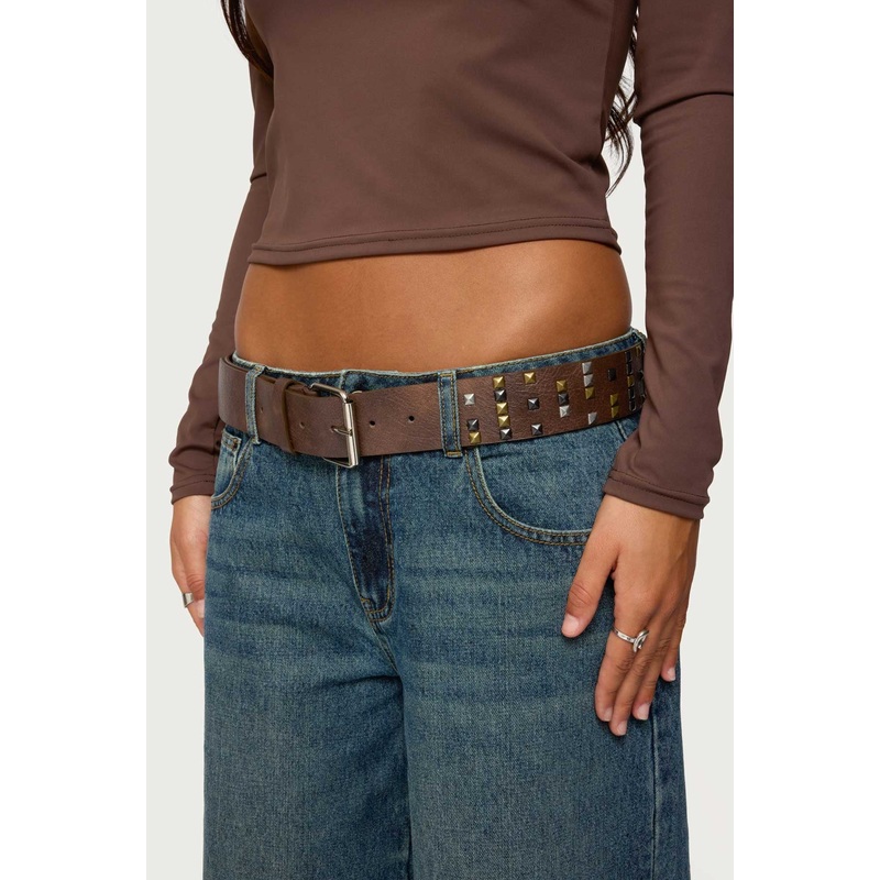 Get Studded Belt BROWN OS