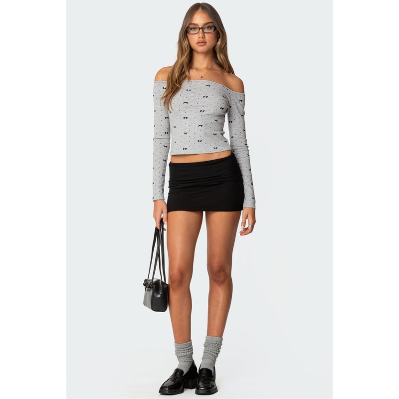 Aisha Low Rise Mini Skirt BLACK XS