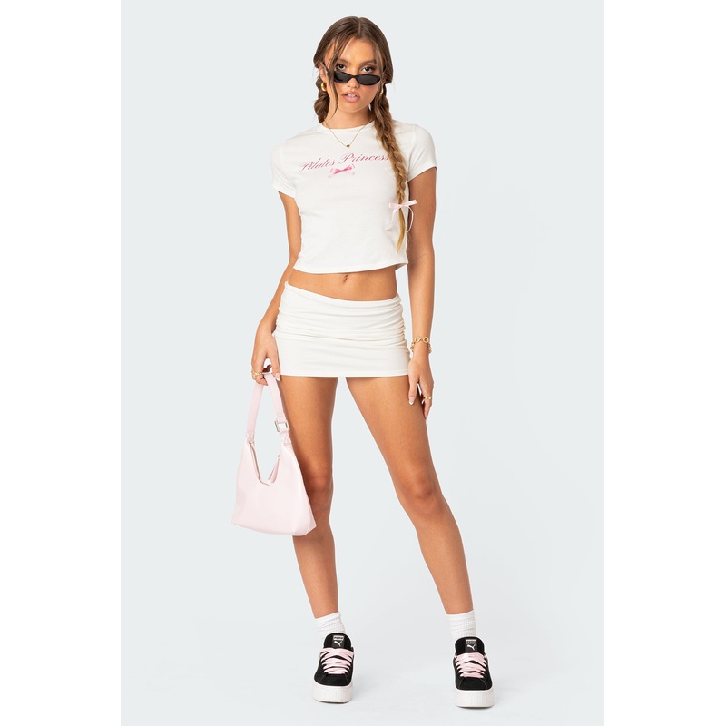 Aisha Low Rise Mini Skirt WHITE XS