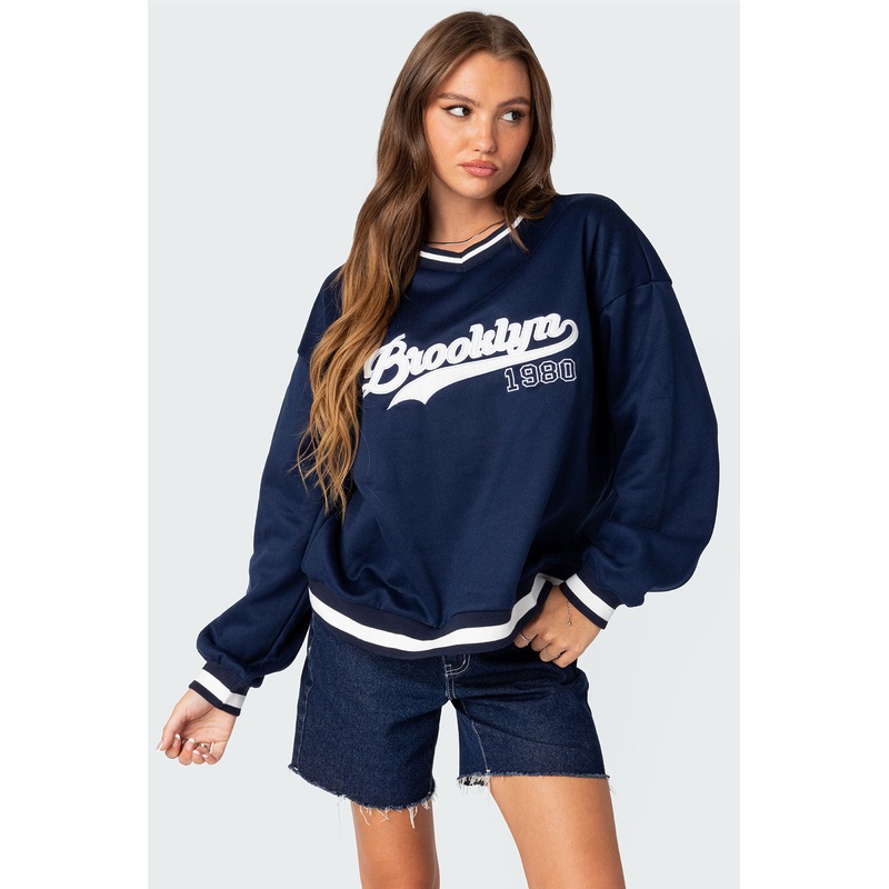 Babe Oversized Sweatshirt NAVY XS