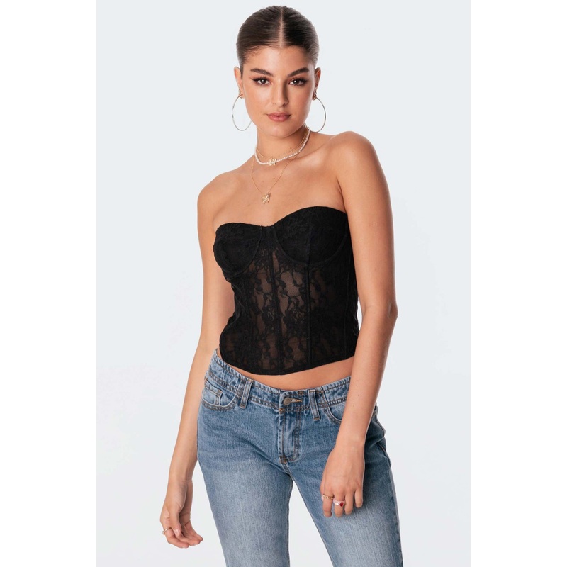 Cartia Lace Corset BLACK XS