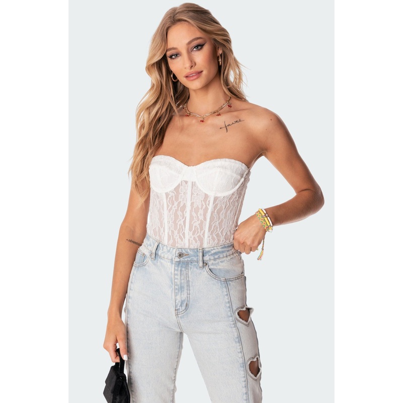 Cartia Lace Corset WHITE XS
