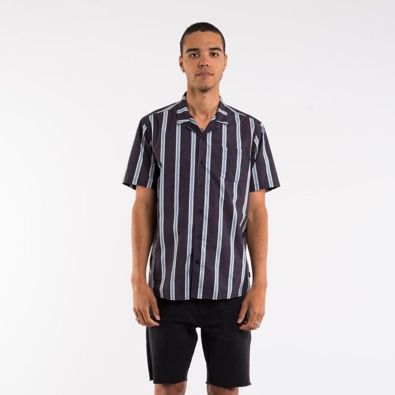 Slide Ss Shirt Iron Stripe S