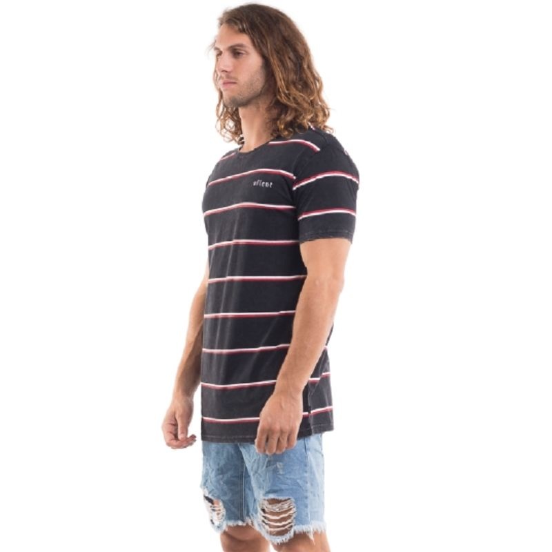 Space Stripe Tee Washed Black S
