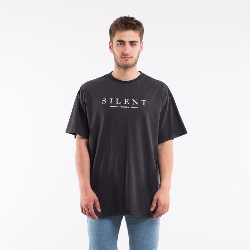 Spell Out Tee Washed Black S