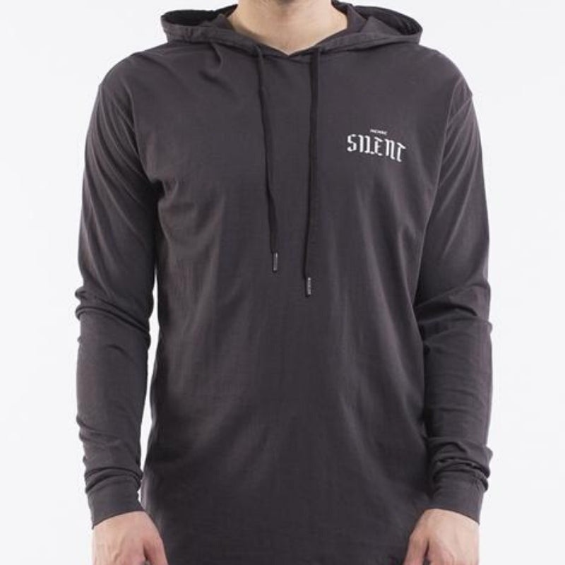 Straight Up Hooded L/S Washed Black S