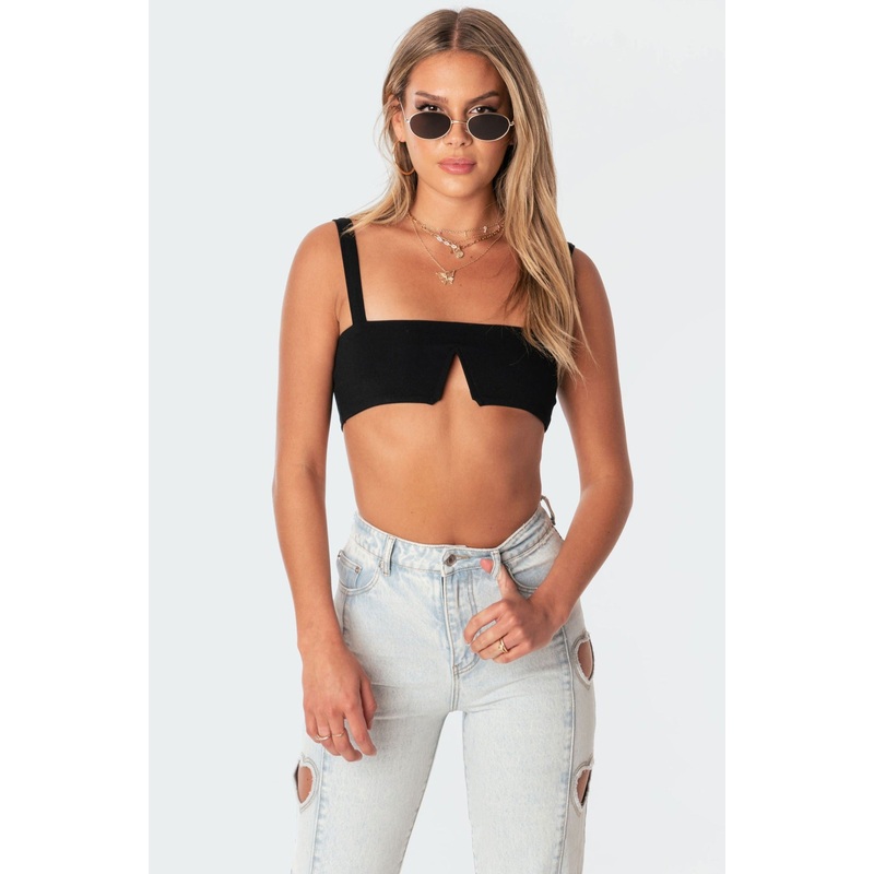 Valeria V Crop Top BLACK XS