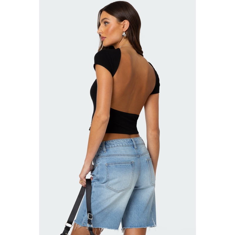 Bambi Open-Back T-Shirt BLACK XS